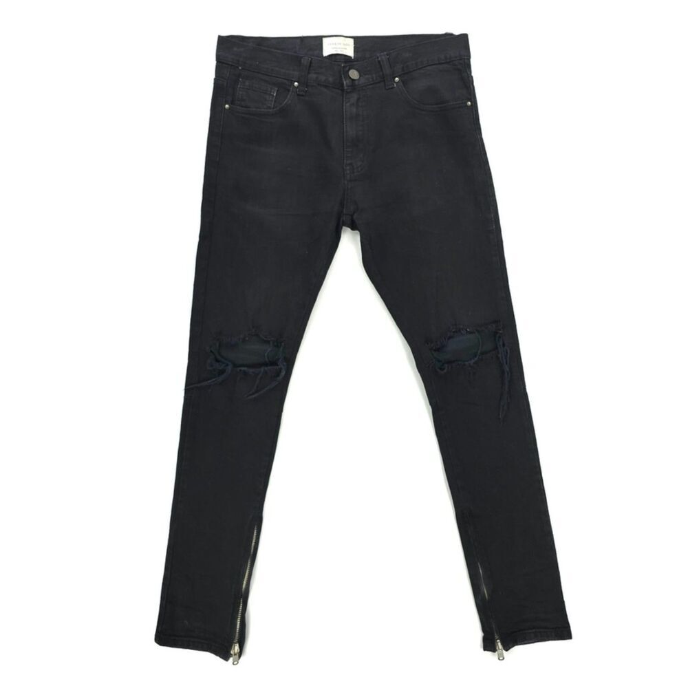 FEAR OF GOD Fourth Collection Distressed Selvedge Skinny Jeans 90s Y2k Grunge